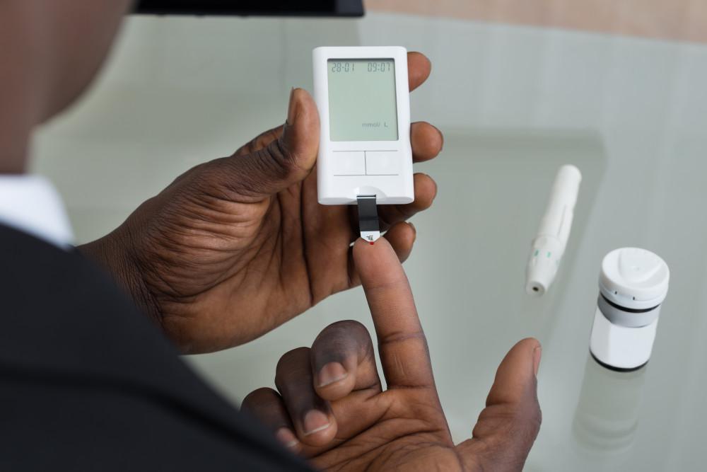 diabetic patient checking insulin levels