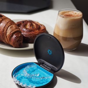 Invisalign in case next to food