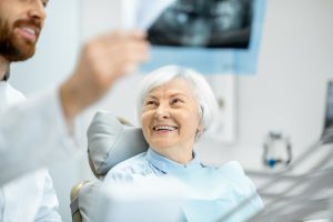 happy older woman at dental visit